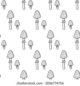 Mushroom. Beautiful autumn forest large cartoon gray mushroom. Vector illustration for magazines, prints and stickers on canned food.