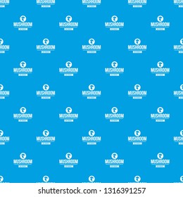 Mushroom bio product pattern vector seamless blue repeat for any use