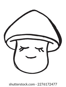 Mushroom black outline illustration vector image. Hand drawn sketch image artwork. Simple original logo icon from pen drawing sketch.