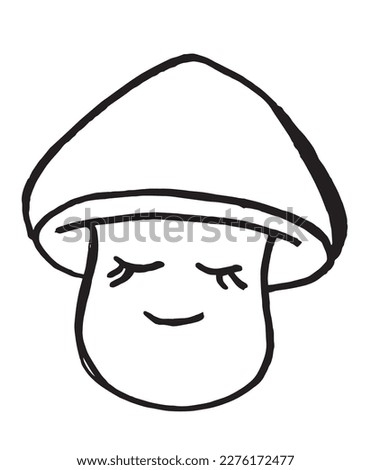 Mushroom black outline illustration vector image. Hand drawn sketch image artwork. Simple original logo icon from pen drawing sketch.