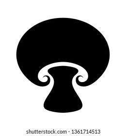 Mushroom black silhouette vector icon on white background