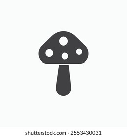 Mushroom black solid vecor icon