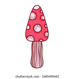 mushroom botanical cartoon isolated icon design vector illustration