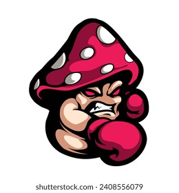 Mushroom Boxing Logo design concept