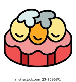 Mushroom bruschetta icon outline vector. Menu italian. Bread cheese color flat