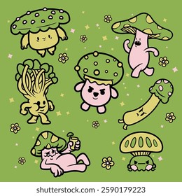 Mushroom Buddies Pack Character Design