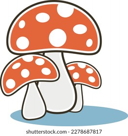 Mushroom butterfly vector image illustrations