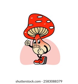 mushroom cartoon character vector illustration