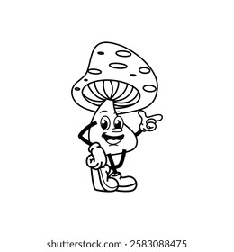 mushroom cartoon character vector illustration