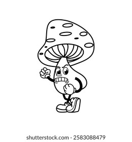 mushroom cartoon character vector illustration