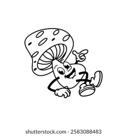 mushroom cartoon character vector illustration