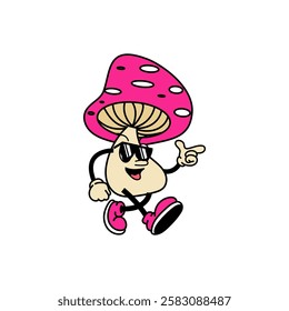 mushroom cartoon character vector illustration