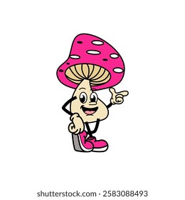 mushroom cartoon character vector illustration