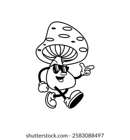 mushroom cartoon character vector illustration