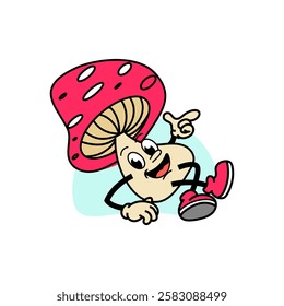 mushroom cartoon character vector illustration