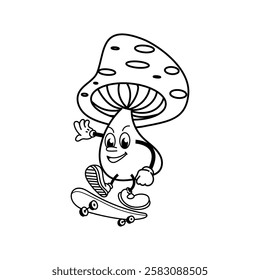 mushroom cartoon character vector illustration