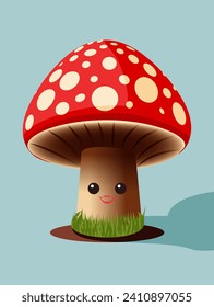 Mushroom cartoon design, vector illustration eps10 graphic.