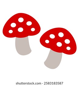 Mushroom cartoon icon in flat style. Red mushroom vector illustration on isolated background. Nature food clip art concept