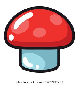 mushroom cartoon isolated flat icon