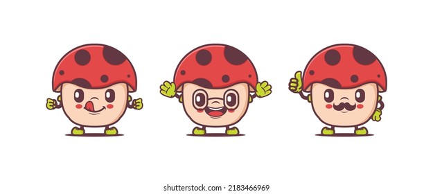 Mushroom cartoon. plant vector illustration. isolated on a white background