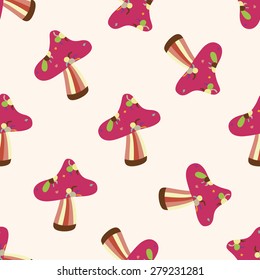 mushroom cartoon , cartoon seamless pattern background