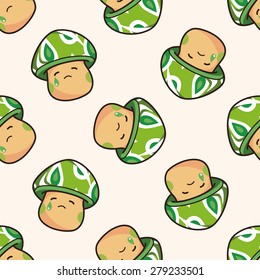 mushroom cartoon , cartoon seamless pattern background