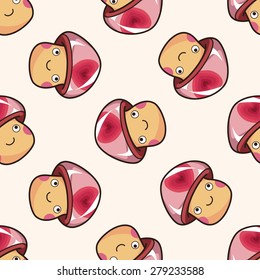 mushroom cartoon , cartoon seamless pattern background
