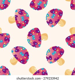 mushroom cartoon , cartoon seamless pattern background