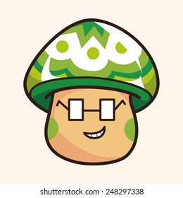 mushroom cartoon theme elements vector,eps