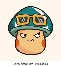 mushroom cartoon theme elements vector,eps