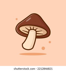 Mushroom Cartoon Vector Illustration. Good Used for Sticker, Logo, Icon, Clipart, Etc - EPS 10 Vector