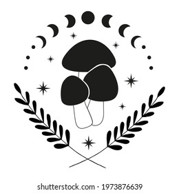 Mushroom celestial, Magic mushroom eps, Mushroom clipart, Witchy and celestial design, Mystical and magic shirt design, Cute files