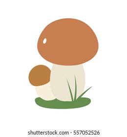 Mushroom cep boletus vector illustration.  Flat design.