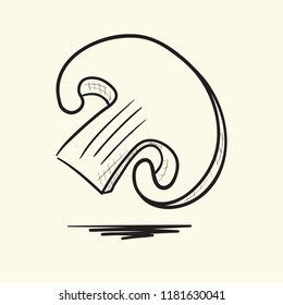 Mushroom champignon. Hand drawn vector illustration.