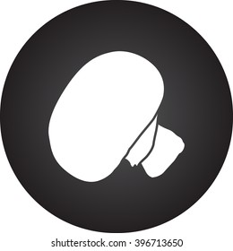 Mushroom champignon simple icon on round background