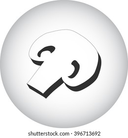 Mushroom champignon simple icon on round background