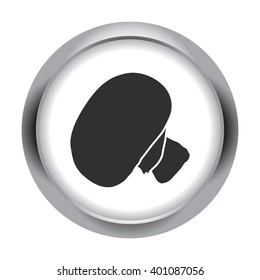 Mushroom champignon simple icon on round background