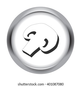 Mushroom champignon simple icon on round background