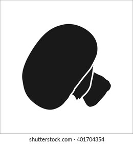 Mushroom champignon simple icon on white  background