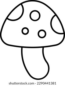 mushroom champignon vegetable green food Outline