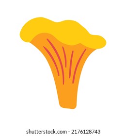 Mushroom chanterelle icon. Vector flat hand drawn illustration in cartoon style