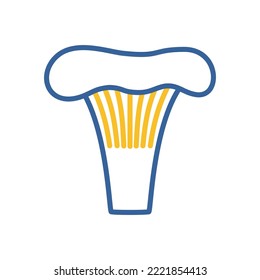 Mushroom chanterelle isolated design vector icon. Vegetable sign. Graph symbol for food and drinks web site, apps design, mobile apps and print media, logo, UI