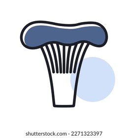 Mushroom chanterelle isolated design vector icon. Vegetable sign. Graph symbol for food and drinks web site, apps design, mobile apps and print media, logo, UI