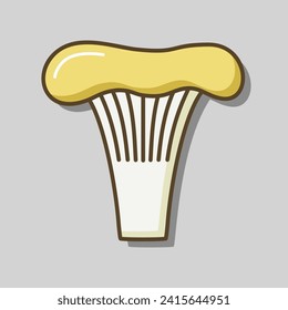 Mushroom chanterelle isolated design vector icon. Vegetable sign. Graph symbol for food and drinks web site, apps design, mobile apps and print media, logo, UI