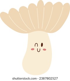Mushroom Character Blinking Vector Illustration