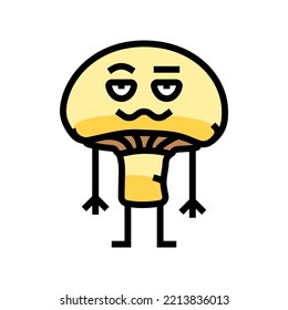 mushroom character color icon vector. mushroom character sign. isolated symbol illustration