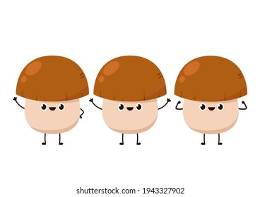 Mushroom character design. Mushroom on white background.