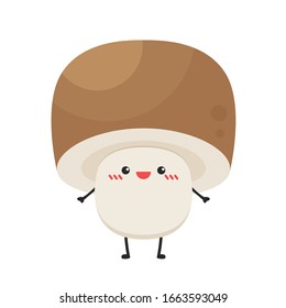 Mushroom character design. Mushroom vector. Mushroom on white background.