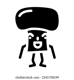 mushroom character glyph icon vector. mushroom character sign. isolated symbol illustration