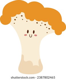 Mushroom Character Happy Vector Illustration